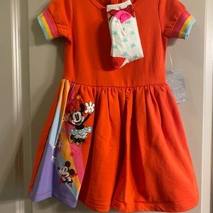 NWT Minnie & Friends Skater dress with matching socks 4T